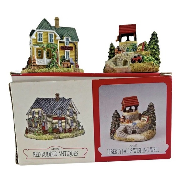 VTG Liberty Falls Red‎ Rudder Antiques Wishing Well Americana Collection 1996 - Picture 2 of 12